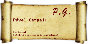 Pável Gergely névjegykártya